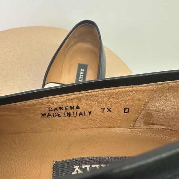 Bally Men’s Black and Cream Carena Slip on Almond Toe Penny Loafer main image 9